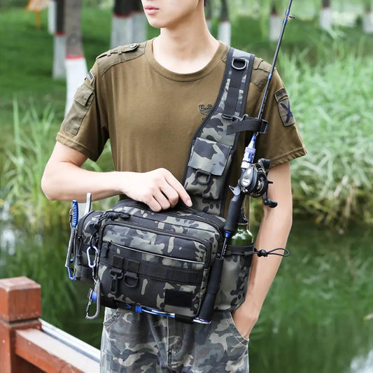 Mannen visgerei enkele schouder crossbody vistas - Bivakshop