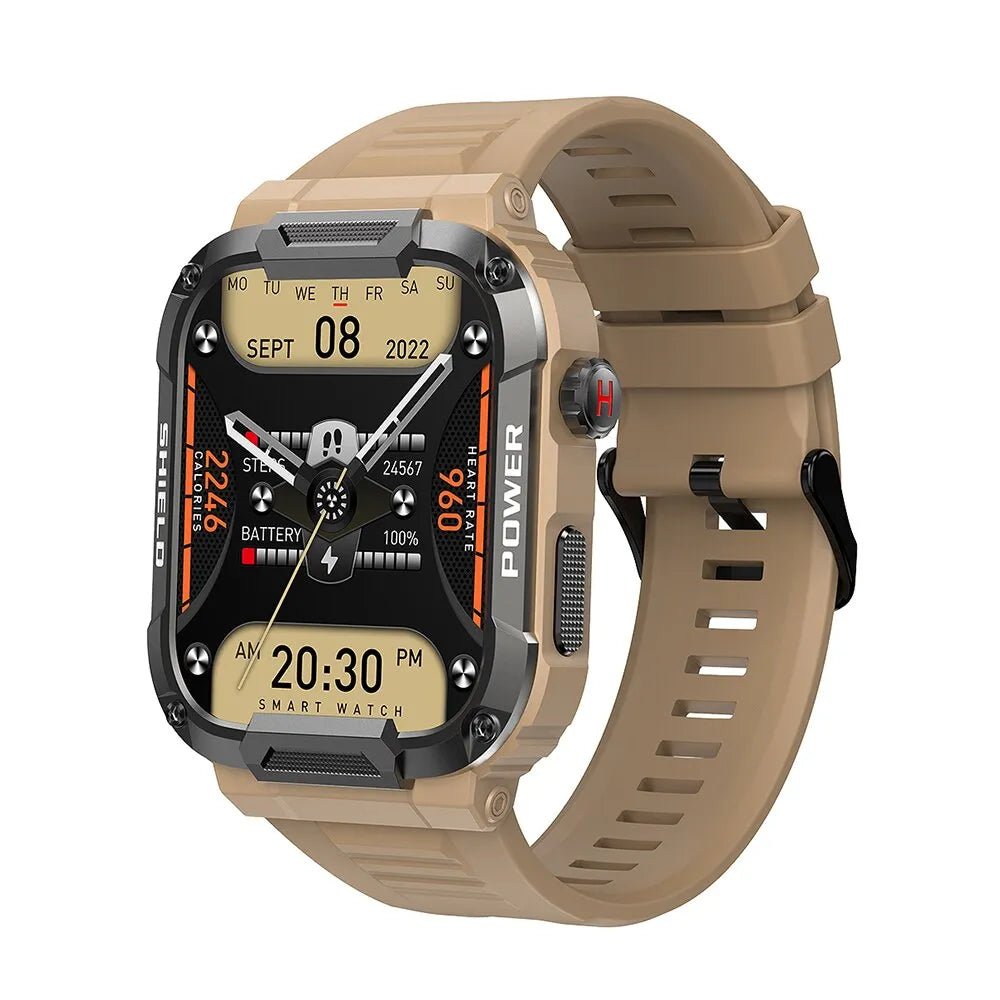 Melanda 1.85 outdoor militaire smartwatch voor mannen - IP68 waterdicht - Bloeddrukmonitor - Bivakshop