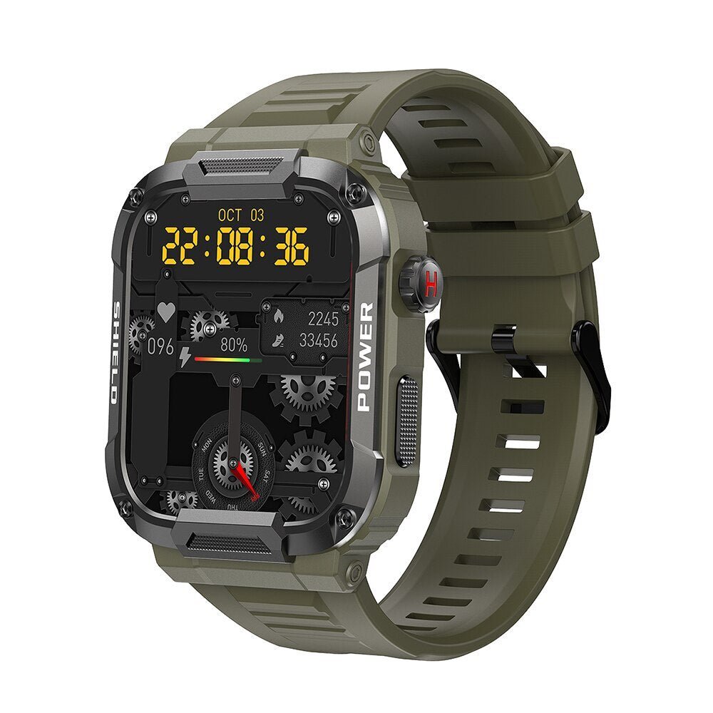 Melanda 1.85 outdoor militaire smartwatch voor mannen - IP68 waterdicht - Bloeddrukmonitor - Bivakshop