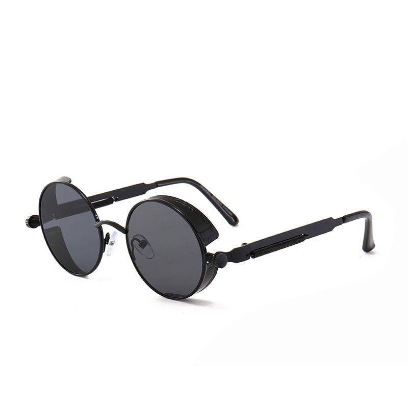 Metalen steam punk stijl zonnebril - Mannen - Retro ronde zonnebril - 6 kleuren - UV 400 - Bivakshop
