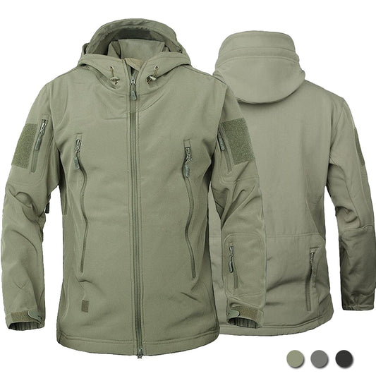 Militaire jas voor mannen - Haaienhuid soft shell tactisch waterdicht windjack met capuchon - Bivakshop