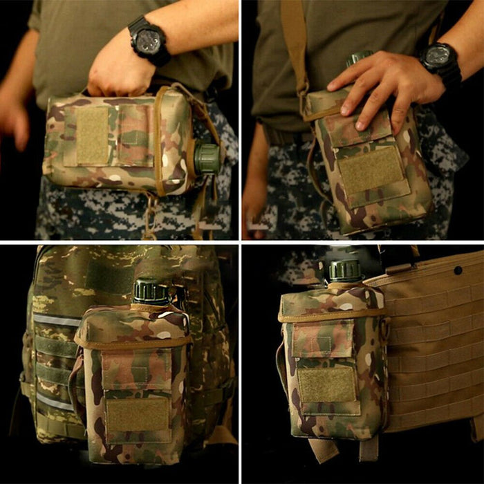 Molle tactische sport waterfles - 1 en 2 liter - Schouderband - BPA vrij - Bivakshop