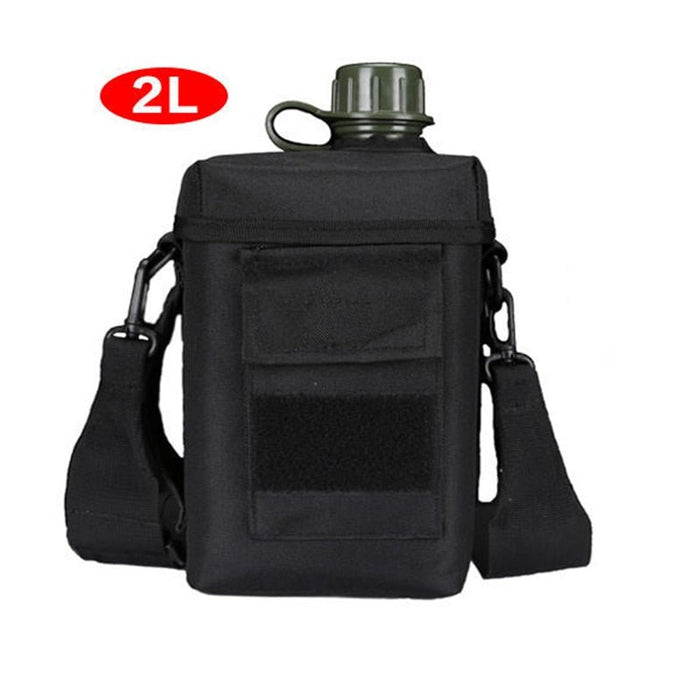 Molle tactische sport waterfles - 1 en 2 liter - Schouderband - BPA vrij - Bivakshop