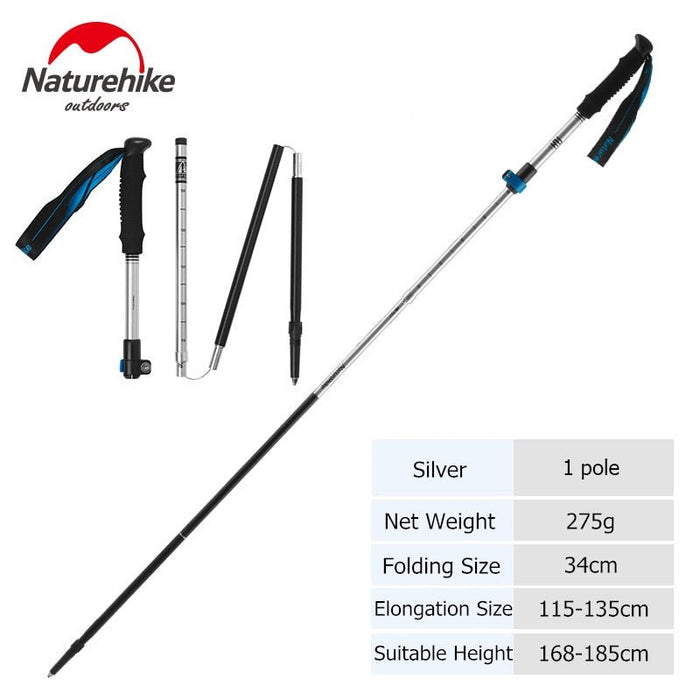 Naturehike wandelstok - Inklapbaar - Nordic Walking Stokken - Lichtgewicht en compact - Bivakshop