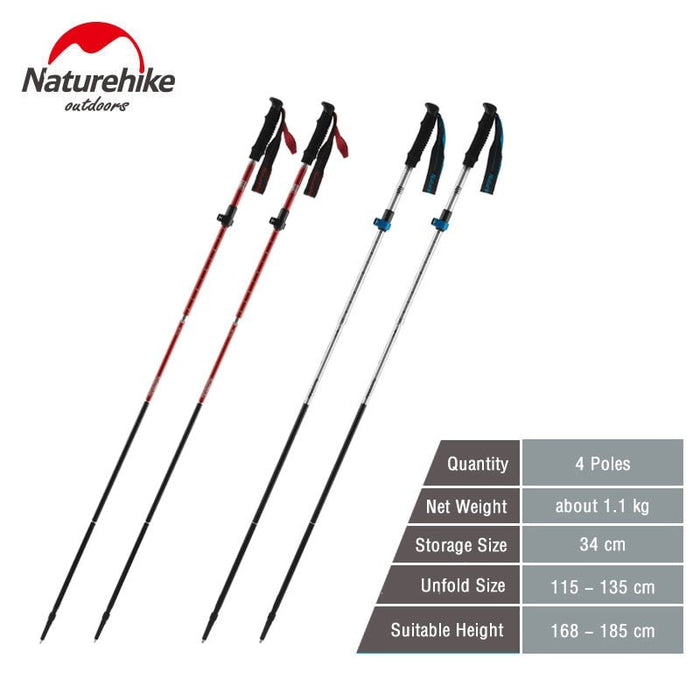 Naturehike wandelstok - Inklapbaar - Nordic Walking Stokken - Lichtgewicht en compact - Bivakshop