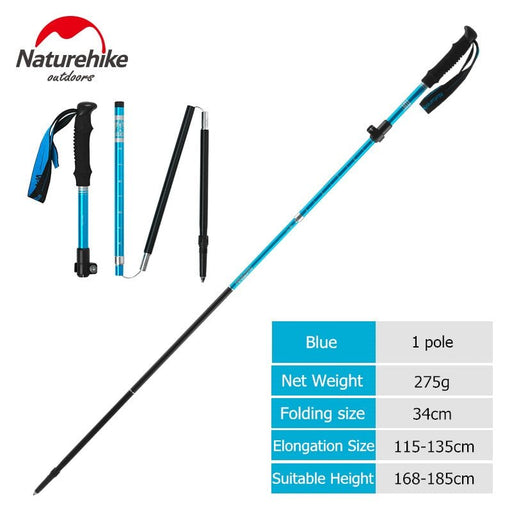 Naturehike wandelstok - Inklapbaar - Nordic Walking Stokken - Lichtgewicht en compact - Bivakshop