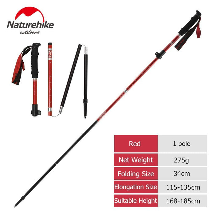Naturehike wandelstok - Inklapbaar - Nordic Walking Stokken - Lichtgewicht en compact - Bivakshop