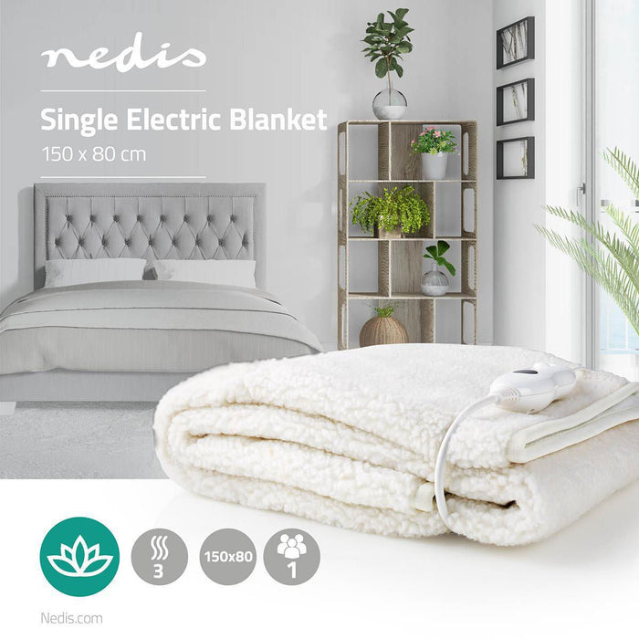 Nedis Elektrische Deken 150x80cm - Wit - Bivakshop