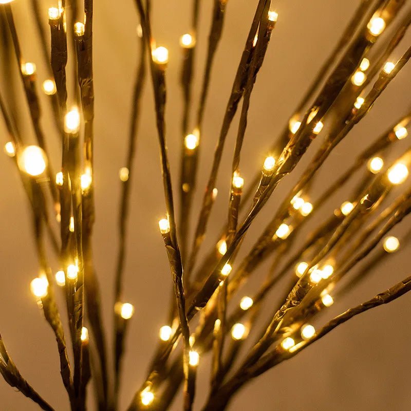 Nieuwjaar 2024 creatieve wilg twijg takverlichting met 20 LED's - Sfeervolle kerstdecoratie voor thuis - Feestelijke kerstsfeer - Bivakshop