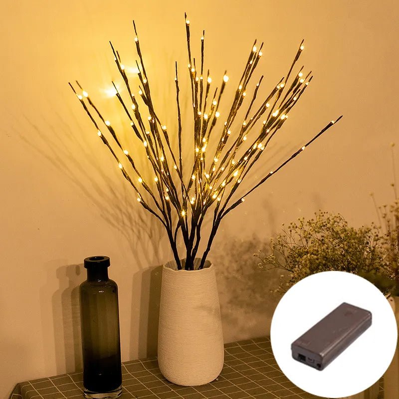 Nieuwjaar 2024 creatieve wilg twijg takverlichting met 20 LED's - Sfeervolle kerstdecoratie voor thuis - Feestelijke kerstsfeer - Bivakshop