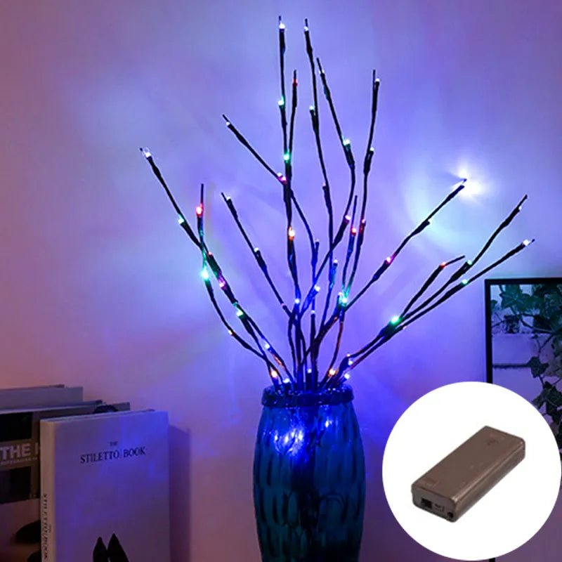 Nieuwjaar 2024 creatieve wilg twijg takverlichting met 20 LED's - Sfeervolle kerstdecoratie voor thuis - Feestelijke kerstsfeer - Bivakshop