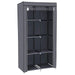 Opbergkast - Klein Grijs - Kledingkast - Stoffen deur - 5 planken - Bivakshop
