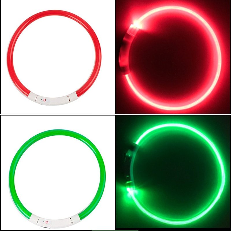 Oplaadbare waterdichte LED hondenhalsband - Veilige lichtgevende halsband voor nachtelijke avonturen - Bivakshop