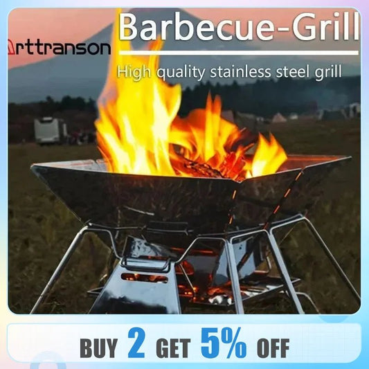 Opvouwbare grill vuurplaats - Buitentafel campingkachel van roestvrij staal - Bivakshop