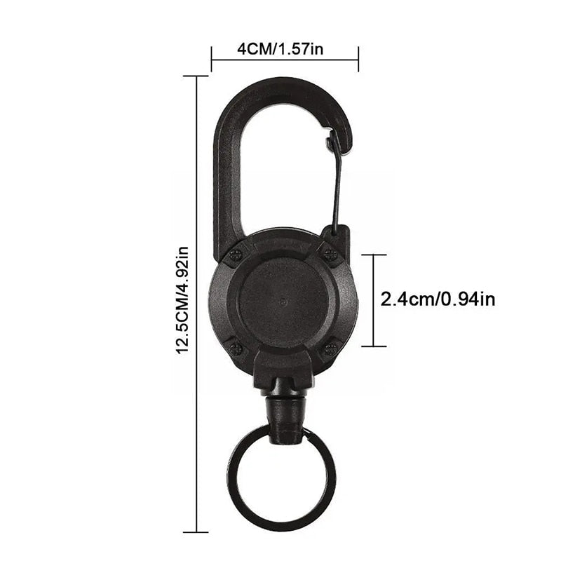 Outdoor automatische intrekbare draad touw sleutelhanger - Handige tactische haak tool - Bivakshop