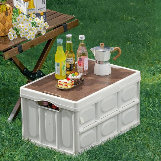 Outdoor camping vouwen doos met houten deksel - Opbergdoos - Voedsel Organizer - Bivakshop