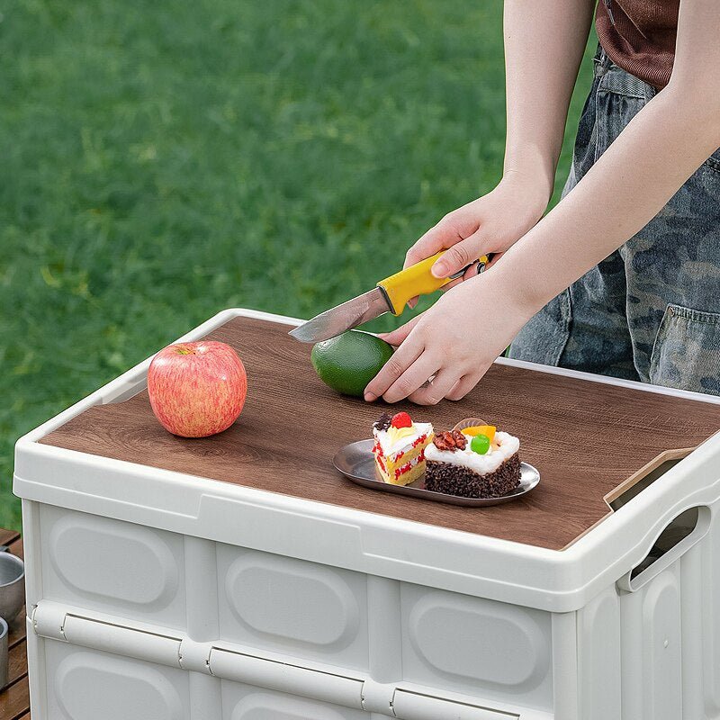 Outdoor camping vouwen doos met houten deksel - Opbergdoos - Voedsel Organizer - Bivakshop