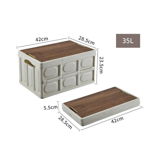 Outdoor camping vouwen doos met houten deksel - Opbergdoos - Voedsel Organizer - Bivakshop