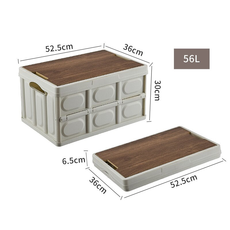 Outdoor camping vouwen doos met houten deksel - Opbergdoos - Voedsel Organizer - Bivakshop
