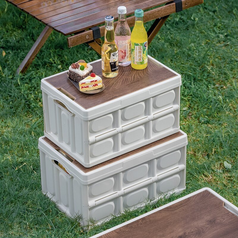 Outdoor camping vouwen doos met houten deksel - Opbergdoos - Voedsel Organizer - Bivakshop