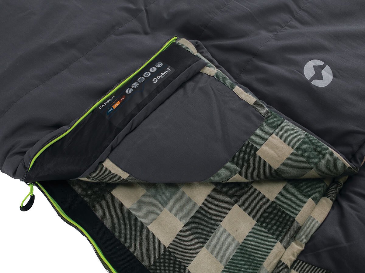 Outwell Camper Slaapzak - Comfortabele isofill isolatie en afneembare hood - Bivakshop