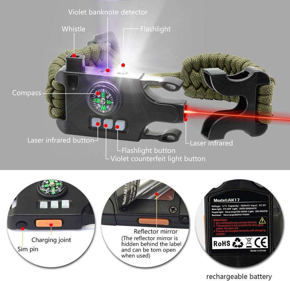 Overlevingspolsband - Armband - LED - Bivakshop