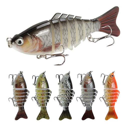 pcs/Winter fishing gear Bionic Multi-section Swim hard bait10cm/15g Artificial Wobbler Rotating Trolling pike carp crank lure - Bivakshop