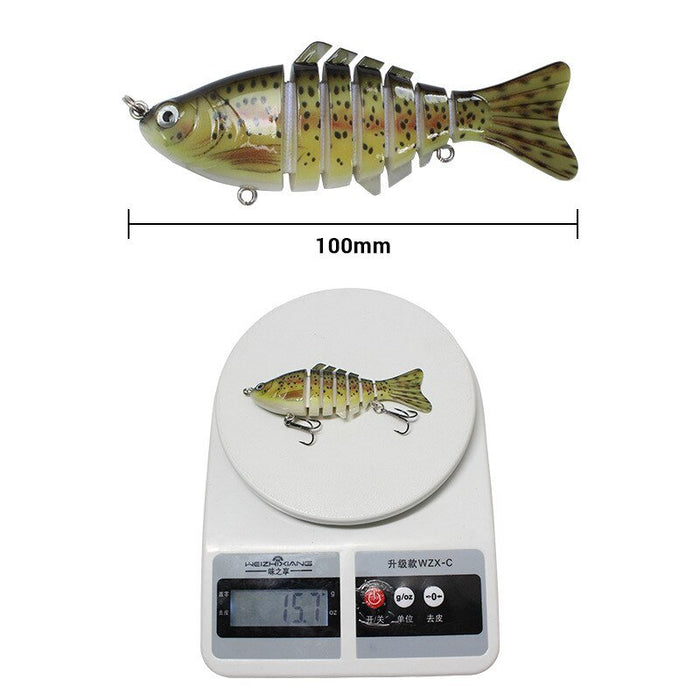 pcs/Winter fishing gear Bionic Multi-section Swim hard bait10cm/15g Artificial Wobbler Rotating Trolling pike carp crank lure - Bivakshop