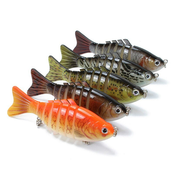 pcs/Winter fishing gear Bionic Multi-section Swim hard bait10cm/15g Artificial Wobbler Rotating Trolling pike carp crank lure - Bivakshop