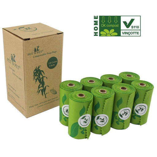 PET N PET - Ongeparfumeerde Groen grote hond afvalzakken - Biologisch Afbreekbaar 240/120 Counts - Bivakshop