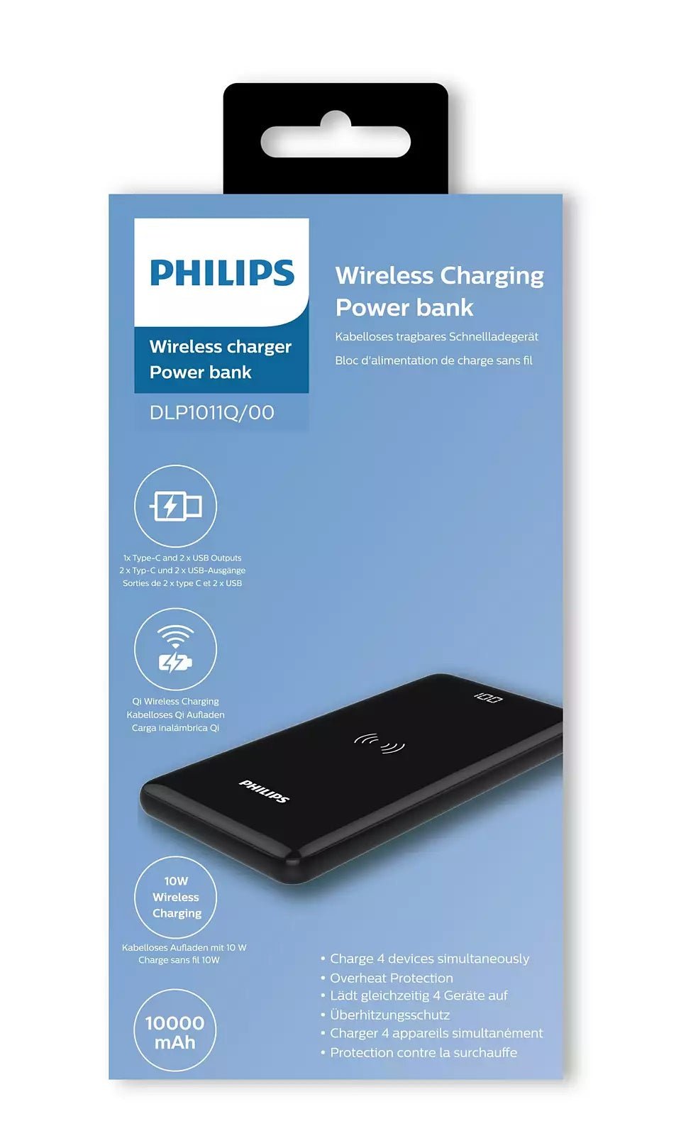 Philips DLP1011Q/00 powerbank - Draadloos opladen - 10.000mAh - Bivakshop