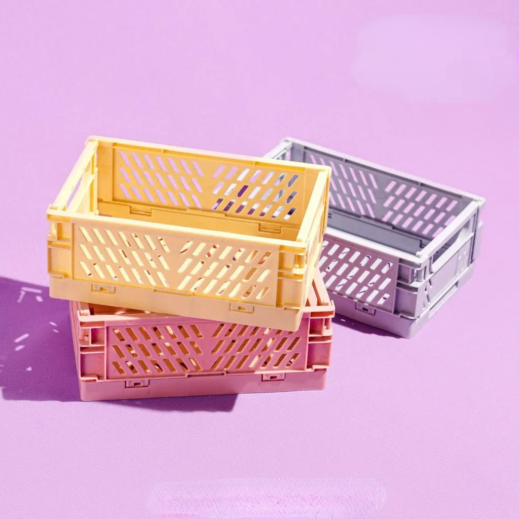 Plastic opvouwbare opbergkrat - Stapelbaar - Opbergdoos organizer - Draagbaar - Bivakshop