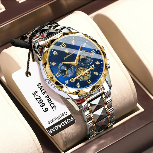 POEDAGAR luxe heren horloge - Waterdichte chronograaf met lichtgevende wijzers - Bivakshop