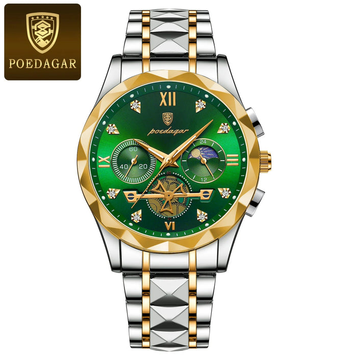 POEDAGAR luxe heren horloge - Waterdichte chronograaf met lichtgevende wijzers - Bivakshop