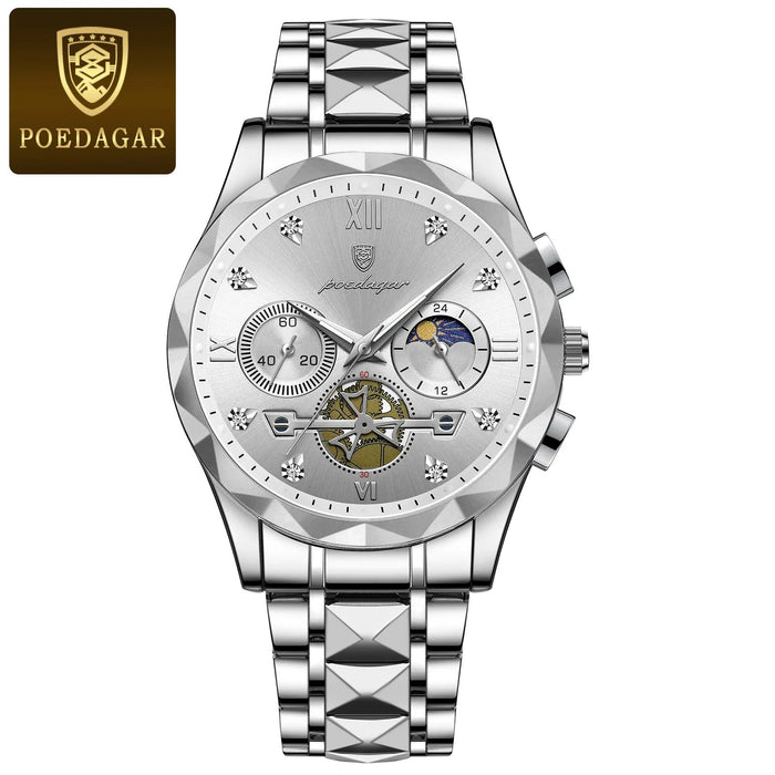 POEDAGAR luxe heren horloge - Waterdichte chronograaf met lichtgevende wijzers - Bivakshop