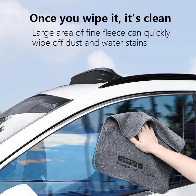 Premium microfiber autowashanddoek - Dubbelzijdige korte fluweel - Auto reiniging en drogen - Bivakshop