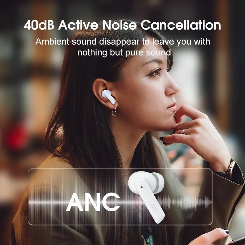 QCY HT05 ANC draadloze oordopjes - Bluetooth 5.2, 40db noise cancelling, waterdicht - Bivakshop