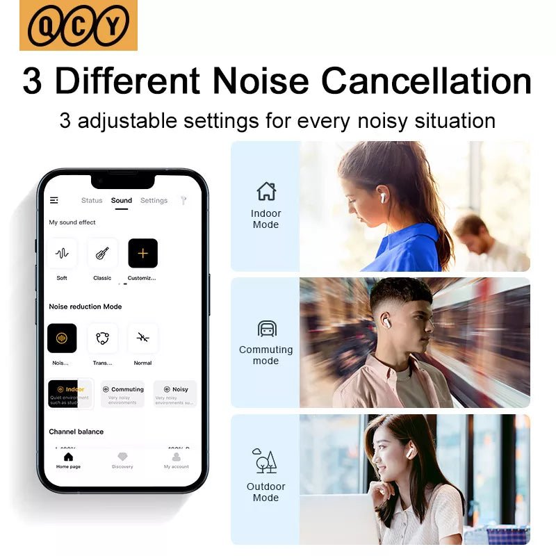 QCY HT05 ANC draadloze oordopjes - Bluetooth 5.2, 40db noise cancelling, waterdicht - Bivakshop
