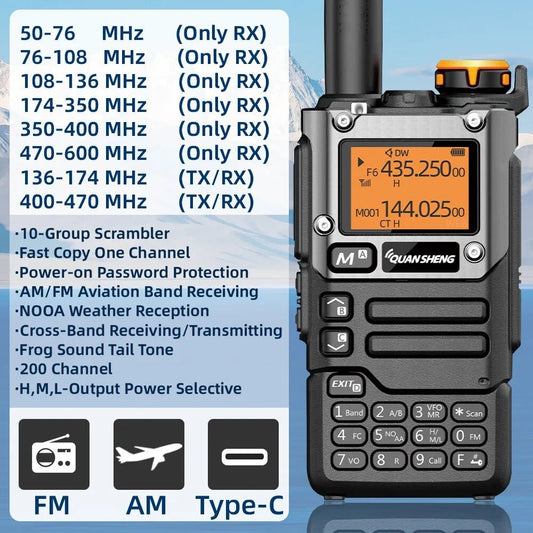 Quansheng UV K5 (8) draagbare am fm walkie talkie tweerichtingsradio communicatiestation - Bivakshop