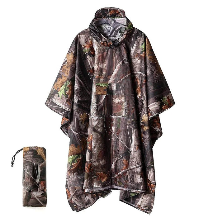 Qupinhui militaire camouflage regenponcho - Waterdichte ripstop nylon poncho - Bivakshop