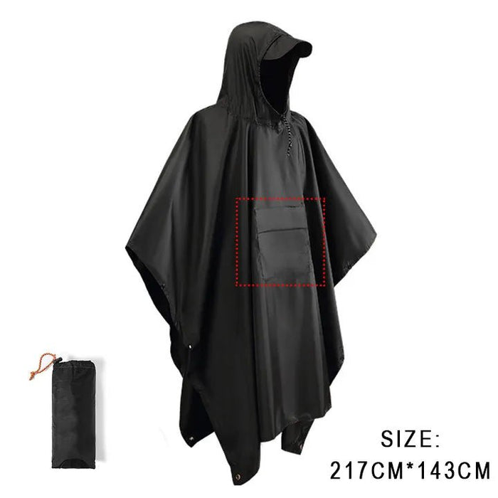 Qupinhui militaire camouflage regenponcho - Waterdichte ripstop nylon poncho - Bivakshop