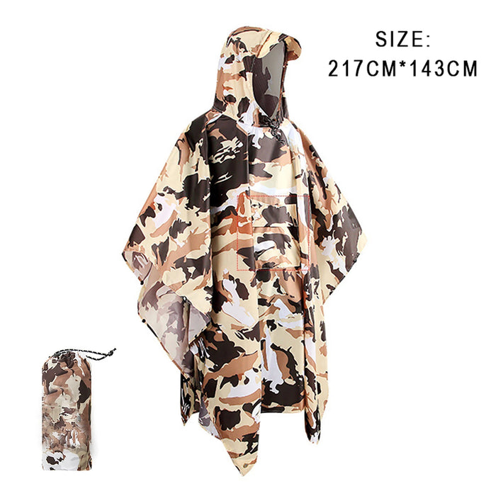 Qupinhui militaire camouflage regenponcho - Waterdichte ripstop nylon poncho - Bivakshop