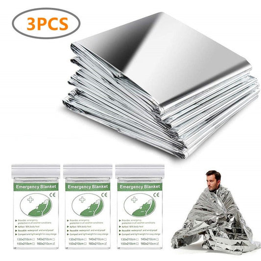 Reddingsdeken - 6 stuks - Thermische Mylar deken - Zilver-Winddicht - Bivakshop