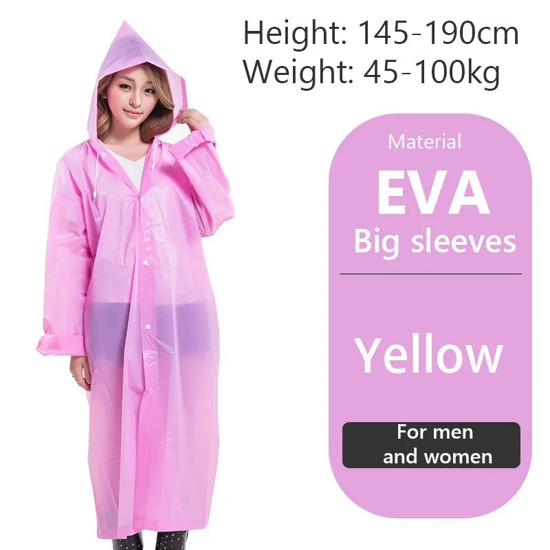 Regenjas - Ondoordringbaar - Verdikte waterdichte regenjas met capuchon - Universeel - Bivakshop