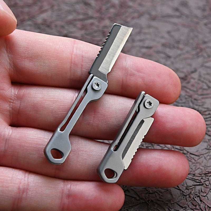 Roestvrijstalen mini zakmes met sleutelhanger - Draagbare outdoor camping benodigdheden - Bivakshop