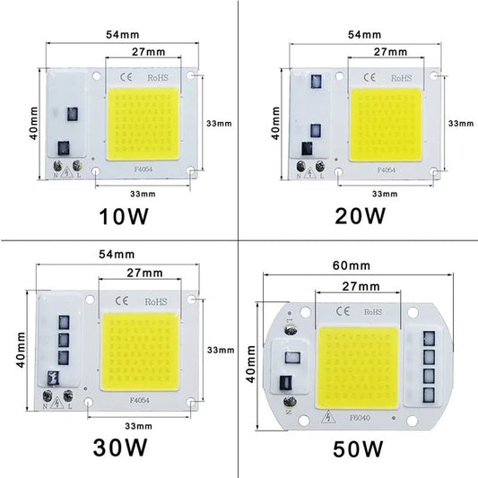 Rosensuotich LED chip COB lamp - 10W 20W 30W 50W AC 220V 240V IP65 slimme IC - Bivakshop