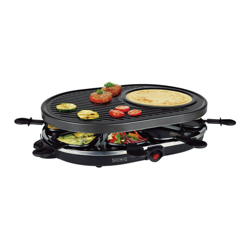 Royalty Line 2 in 1 Elektrische Grill met 8 Stuks Raclette - Gourmetstel - 1200 W - Bivakshop