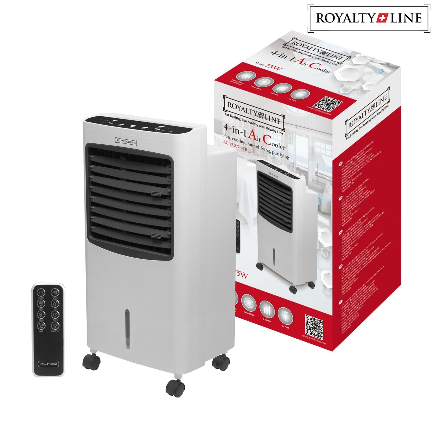 Royalty Line 4-in-1 koeler, luchtbevochtiger, ventilator & luchtreiniger - Bivakshop