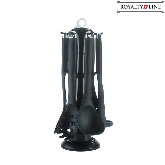 Royalty Line 7 - delig zwart keukengereedschap met opbergbasis - Bivakshop