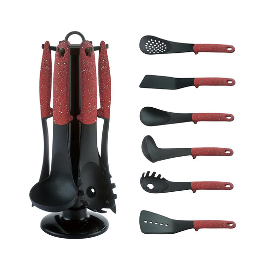 Royalty Line 7 - delige keukengereedschapset - Rood marmeren accent - Bivakshop